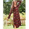 image:imageEkouaer Nightgowns for Women Long Sleeve Nightgown Long Sleepwear Button Down Sleep Shirt Soft Night Gown S4XLRed Christmas