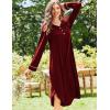 image:imageEkouaer Nightgowns for Women Long Sleeve Nightgown Long Sleepwear Button Down Sleep Shirt Soft Night Gown S4XLWine Red