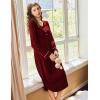 image:imageEkouaer Nightgowns for Women Long Sleeve Nightgown Long Sleepwear Button Down Sleep Shirt Soft Night Gown S4XLWine Red