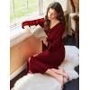 image:imageEkouaer Nightgowns for Women Long Sleeve Nightgown Long Sleepwear Button Down Sleep Shirt Soft Night Gown S4XLWine Red