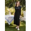 image:imageEkouaer Nightgowns for Women Long Sleeve Sleepshirt Button Nightshirt Full Length Sleepwear with PocketsBlack