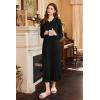 image:imageEkouaer Nightgowns for Women Long Sleeve Sleepshirt Button Nightshirt Full Length Sleepwear with PocketsBlack