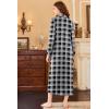 image:imageEkouaer Nightgowns for Women Long Sleeve Sleepshirt Button Nightshirt Full Length Sleepwear with PocketsBlack Plaid
