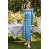 image:imageEkouaer Nightgowns for Women Long Sleeve Sleepshirt Button Nightshirt Full Length Sleepwear with PocketsLight Blue Plaid