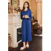 image:imageEkouaer Nightgowns for Women Long Sleeve Sleepshirt Button Nightshirt Full Length Sleepwear with PocketsNavy Blue