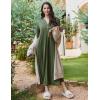 image:imageEkouaer Nightgowns for Women Long Sleeves Nightgown Soft Sleepwear Button V Neck Sleepshirt Long Nightgown SXXLArmy Green