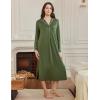 image:imageEkouaer Nightgowns for Women Long Sleeves Nightgown Soft Sleepwear Button V Neck Sleepshirt Long Nightgown SXXLArmy Green