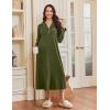 image:imageEkouaer Nightgowns for Women Long Sleeves Nightgown Soft Sleepwear Button V Neck Sleepshirt Long Nightgown SXXLArmy Green