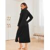 image:imageEkouaer Nightgowns for Women Long Sleeves Nightgown Soft Sleepwear Button V Neck Sleepshirt Long Nightgown SXXLBlack