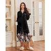 image:imageEkouaer Nightgowns for Women Long Sleeves Nightgown Soft Sleepwear Button V Neck Sleepshirt Long Nightgown SXXLBlack Flower
