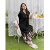 image:imageEkouaer Nightgowns for Women Long Sleeves Nightgown Soft Sleepwear Button V Neck Sleepshirt Long Nightgown SXXLBlack Flower