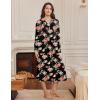 image:imageEkouaer Nightgowns for Women Long Sleeves Nightgown Soft Sleepwear Button V Neck Sleepshirt Long Nightgown SXXLBlack Full Flower