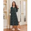 image:imageEkouaer Nightgowns for Women Long Sleeves Nightgown Soft Sleepwear Button V Neck Sleepshirt Long Nightgown SXXLBlack Green Floral
