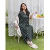 image:imageEkouaer Nightgowns for Women Long Sleeves Nightgown Soft Sleepwear Button V Neck Sleepshirt Long Nightgown SXXLBlack Green Floral