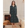 image:imageEkouaer Nightgowns for Women Long Sleeves Nightgown Soft Sleepwear Button V Neck Sleepshirt Long Nightgown SXXLBlack Green Floral