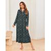 image:imageEkouaer Nightgowns for Women Long Sleeves Nightgown Soft Sleepwear Button V Neck Sleepshirt Long Nightgown SXXLBlack Green Floral