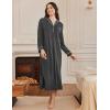 image:imageEkouaer Nightgowns for Women Long Sleeves Nightgown Soft Sleepwear Button V Neck Sleepshirt Long Nightgown SXXLDark Grey
