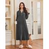 image:imageEkouaer Nightgowns for Women Long Sleeves Nightgown Soft Sleepwear Button V Neck Sleepshirt Long Nightgown SXXLDark Grey