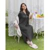 image:imageEkouaer Nightgowns for Women Long Sleeves Nightgown Soft Sleepwear Button V Neck Sleepshirt Long Nightgown SXXLDark Grey