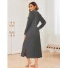 image:imageEkouaer Nightgowns for Women Long Sleeves Nightgown Soft Sleepwear Button V Neck Sleepshirt Long Nightgown SXXLDark Grey