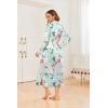 image:imageEkouaer Nightgowns for Women Long Sleeves Nightgown Soft Sleepwear Button V Neck Sleepshirt Long Nightgown SXXLGreen Pink Flower