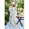 image:imageEkouaer Nightgowns for Women Long Sleeves Nightgown Soft Sleepwear Button V Neck Sleepshirt Long Nightgown SXXLGreen Pink Flower
