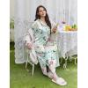 image:imageEkouaer Nightgowns for Women Long Sleeves Nightgown Soft Sleepwear Button V Neck Sleepshirt Long Nightgown SXXLGreen Pink Flower