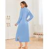 image:imageEkouaer Nightgowns for Women Long Sleeves Nightgown Soft Sleepwear Button V Neck Sleepshirt Long Nightgown SXXLLight Blue