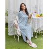 image:imageEkouaer Nightgowns for Women Long Sleeves Nightgown Soft Sleepwear Button V Neck Sleepshirt Long Nightgown SXXLLight Blue Flower