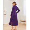 image:imageEkouaer Nightgowns for Women Long Sleeves Nightgown Soft Sleepwear Button V Neck Sleepshirt Long Nightgown SXXLPurple