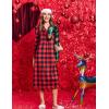 image:imageEkouaer Nightgowns for Women Long Sleeves Nightgown Soft Sleepwear Button V Neck Sleepshirt Long Nightgown SXXLRed Plaid