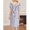 image:imageEkouaer Nightgowns for Women Short Sleeve House Dress with Pockets Soft Moomoo Pleated Mumu Dresses V Neck SleepwearGrey Floral