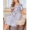image:imageEkouaer Nightgowns for Women Short Sleeve House Dress with Pockets Soft Moomoo Pleated Mumu Dresses V Neck SleepwearGrey Floral