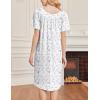 image:imageEkouaer Nightgowns for Women Short Sleeve House Dress with Pockets Soft Moomoo Pleated Mumu Dresses V Neck SleepwearPurple Flower