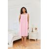 image:imageEkouaer Nightgowns for Women Sleeveless House Dress Soft Victorian Nightgown Button Night Dress with Pockets SXXLPink