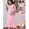 image:imageEkouaer Nightgowns for Women Sleeveless Night Gown Victorian Sleep Shirt with Pockets Ladies Pajamas Lace Trim SleepwearDark Pink