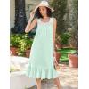 image:imageEkouaer Nightgowns for Women Sleeveless Night Gown Victorian Sleep Shirt with Pockets Ladies Pajamas Lace Trim SleepwearGreen