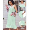 image:imageEkouaer Nightgowns for Women Sleeveless Night Gown Victorian Sleep Shirt with Pockets Ladies Pajamas Lace Trim SleepwearGreen