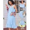 image:imageEkouaer Nightgowns for Women Sleeveless Night Gown Victorian Sleep Shirt with Pockets Ladies Pajamas Lace Trim SleepwearLight Blue