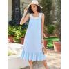 image:imageEkouaer Nightgowns for Women Sleeveless Night Gown Victorian Sleep Shirt with Pockets Ladies Pajamas Lace Trim SleepwearLight Blue