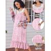 image:imageEkouaer Nightgowns for Women Sleeveless Night Gown Victorian Sleep Shirt with Pockets Ladies Pajamas Lace Trim SleepwearPink Flowers