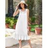 image:imageEkouaer Nightgowns for Women Sleeveless Night Gown Victorian Sleep Shirt with Pockets Ladies Pajamas Lace Trim SleepwearWhite
