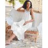 image:imageEkouaer Nightgowns for Women Sleeveless Night Gown Victorian Sleep Shirt with Pockets Ladies Pajamas Lace Trim SleepwearWhite