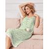 image:imageEkouaer Nightgowns for Women Sleeveless Night Gown Victorian Sleep Shirt with Pockets Ladies Pjs Lace Trim Sleepwear SXXLGreen Yellow Flowers