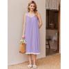 image:imageEkouaer Nightgowns for Women Sleeveless Night Gown Victorian Sleep Shirt with Pockets Ladies Pjs Lace Trim Sleepwear SXXLLilac