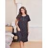 image:imageEkouaer Nightgowns for Women with Pockets Button Front Short Sleeve House Dresses Floral Print Mumu DressBlack