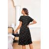 image:imageEkouaer Nightgowns for Women with Pockets Button Front Short Sleeve House Dresses Floral Print Mumu DressBlack Butterfly Floral