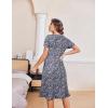 image:imageEkouaer Nightgowns for Women with Pockets Button Front Short Sleeve House Dresses Floral Print Mumu DressBlack Flower