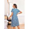 image:imageEkouaer Nightgowns for Women with Pockets Button Front Short Sleeve House Dresses Floral Print Mumu DressBlue