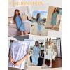 image:imageEkouaer Nightgowns for Women with Pockets Button Front Short Sleeve House Dresses Floral Print Mumu DressBlue